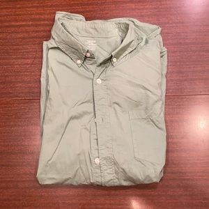J. Crew light weight casual dress shirt. XL green,